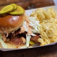 Hot Chicken Sandwich · Nashville Style Hot Chicken Homemade Ranch,& House Pickles