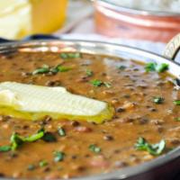 Dal Makhni( Organic) · Stewed black lentils, onions, tomatoes, ginger, garlic and touch of butter. Gluten free.