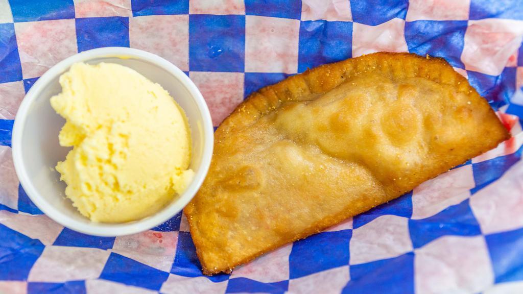 Fried Pies · Apple, peach, or chocolate. Served with ice cream.
