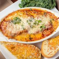 Baked Lasagna · Layers of noodles, housemade meatsauce, ricotta & mozzarella.  Baked in a deep dish.