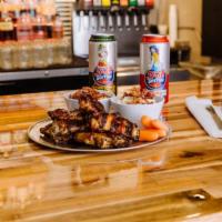 Wings 8 Pieces · EIGHT jumbo applewood smoked chicken wings, flavored to your liking.  (Up to Two Flavor Choi...