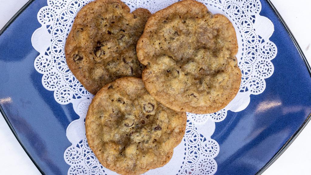 Chocolate Chip Cookies · A 3 pack of our famous chocolate chip cookies - baked fresh daily!