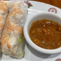Spring Rolls · Two  Fresh rolls with shrimp, lettuce, and vermicelli..