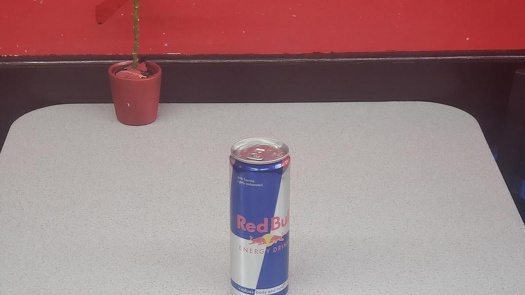 Red Bull · 12 ounce can.