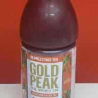 Unsweet Tea · Gold Peak real brewed tea. Unsweetened in a 18.5 fluid ounce plastic bottle.