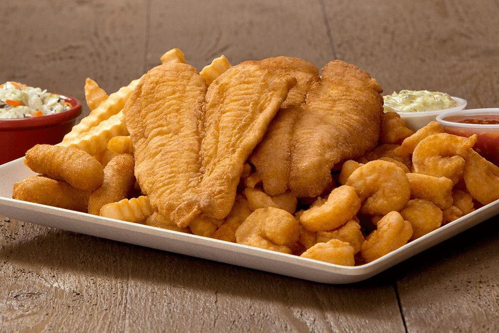 Flounder & Shrimp · wild-caught, sustainable fried flounder & shrimp. we recommend pairing our retro crinkle fries & slaw