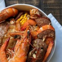 Shrimp Head-On (1Lb) · Serve with complimentary 1 corn, 1 potato, few slices of sausages (no substitution).