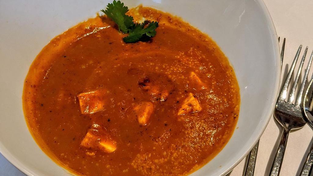 Goan Prawn Curry · Jumbo prawns, goan style coconut-chili sauce, kokum essence.