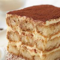 Tiramisu · 2 delicate layers of sponge cake saturated with espresso coffee and marsala, then combined w...