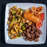 Saito Special · 8 oz Steak and 6 oz Lobster tail Combo.
