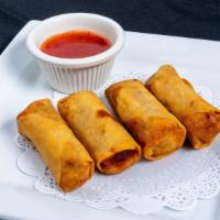 Fried Egg Rolls 4Pcs · Pork and shrimp mix, served with sweet chili sauce.