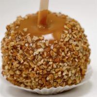 Pecan Caramel Apple · A classic granny smith apple dipped in our signature caramel sauce and rolled in chopped pec...