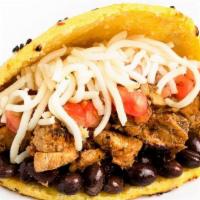 ~ 2 Grilled Chicken Signature Arepas · BBQ Grilled Chicken Tender, Black Beans, Pico de Gallo & White Cheese
