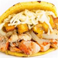 ~ 1St Arepa: Salmon · Best Sautéed Salmon in town with the best ingredients of your choice
