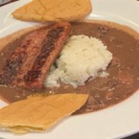 Red Beans & Rice · A new Orleans classic served with smoked sausage.