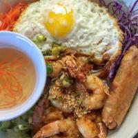 Grilled Shrimp · Served with carrots, onions, lettuce, cucumber, cilantro, bean sprouts, and peanuts.Add frie...
