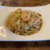 Yaki Udon · Sautéed Japanese noodle with seafood and vegetables