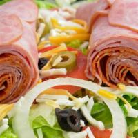 Antipasto Salad · Salad with ham, salami, pepperoni, and cheese.