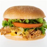 Grilled Chicken Burger · Grilled chicken breast with tomatoes, lettuce, onions and American cheese. Mayo, mustard, ke...
