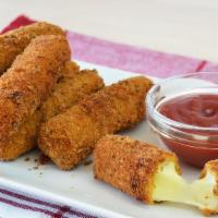 Cheese Sticks · 6 Mozzarella cheese sticks.  Served with your choice of dipping sauce.