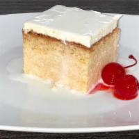 Tres Leches Cake · Delicious tres leches , is a sponge cake soaked in three kinds of milk.