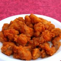 *Buffalo Bites · Hot & spicy. Boneless chunks of chicken, lightly breaded and tossed in a spicy buffalo sauce