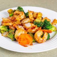 *Sa-Cha Shrimp · Hot & spicy. Shrimp, broccoli, carrots, and onions sauteed in a savory brown sauce. This ite...