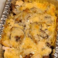 Chicken Alfredo · Our Juicy Roasted Chicken breast with mushrooms and caramelized onions in a creamy Alfredo s...