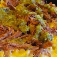Smoked Cochon De Lait Mac And Cheese · It's a large portion of our in-house smoked cochon de lait over our delicious Mac and cheese...
