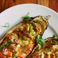 Stuffed Eggplant · One of the most popular dishes Chinese eggplant stuffed with shrimp lightly fried and topped...