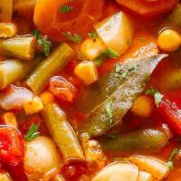 Vegetable Soup (Veggie) · Vegetable broth cooked to perfection filled with your favorite veggies.