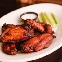 Smoke' N Wings · From the farm. Served with bleu cheese dressing, celery and choice of: Southern white, hot, ...