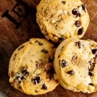 White & Dark Chocolate Scone · Our tender scone made with belgian white and dark chocolate chips…
be careful!... these are ...