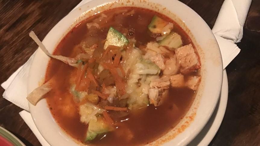 Tortilla Soup · Grilled chicken, avocado, jack cheese and tortilla strips. A meal in itself!