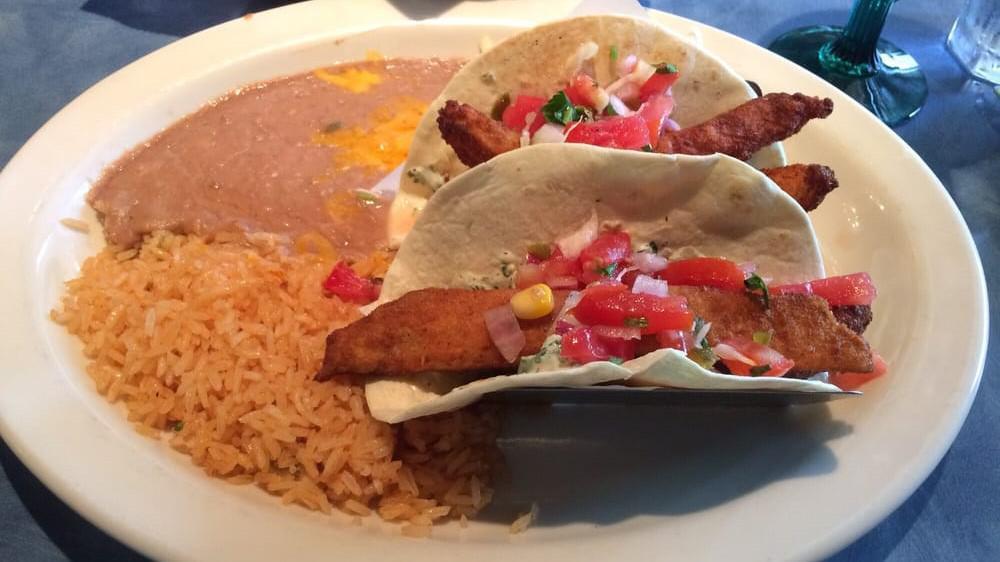 Baja Fish Taco · Flour tortilla filled with lightly fried tilapia, pico de gallo and our chipotle cream sauce.