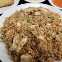 Chicken Fried Rice · All served with peas, carrots, egg, and onion.