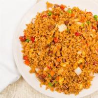 Pork Fried Rice · All served with peas, carrots, egg, and onion.