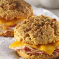Ham And Cheddar Sweet Potato Biscuit · 