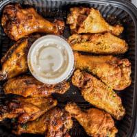 20 Wings · Flavors: jerk hot bbq(carolina bbq) lemon pepper cajun house seasoning