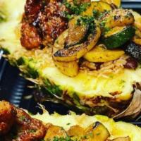 Chicken Bowl · Jerk Chicken, Rice & Beans and Zucchini & Squash