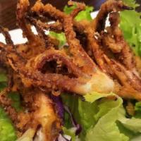 Ika Geso · Deep fried squid tentacles.
