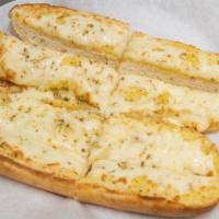 Garlic Cheese Bread · Italian bread cut to eight pieces, topped with garlic butter, oregano and melted mozzarella ...