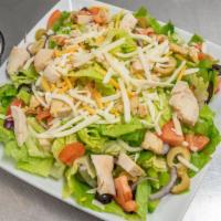 Grilled Chicken House Salad · House salad with marinated grilled chicken.