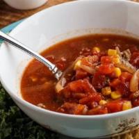 Beef Taco Soup · 16oz. Served with crackers.