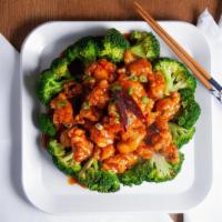 General Tso'S Chicken · Spicy. Crispy golden tender chicken morsels in a delightful chef's special sauce and broccol...