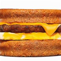 Cheesy Sausage And Egg Toasted Breakfast Sandwich · Our new Cheesy Sausage & Egg Toasted Breakfast Sandwich is served with delicious homestyle f...