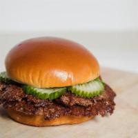 Hamburger · All Natural, Premium Black Angus by Creekstone Farms. . Buttery Brioche Bun. House-made Pick...