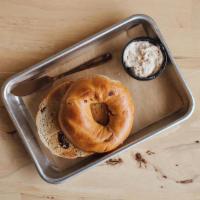 Bagel & Spread · sliced and toasted with one of our house whipped spreads.