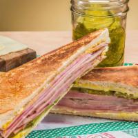 The Cuban · 760 calories. Smith's new classic. Smoked Virginia ham, mojo pork, boiled ham with pickles, ...