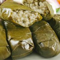 Grape Leaves · Stuffed with rice and special seasoning. 5PC.